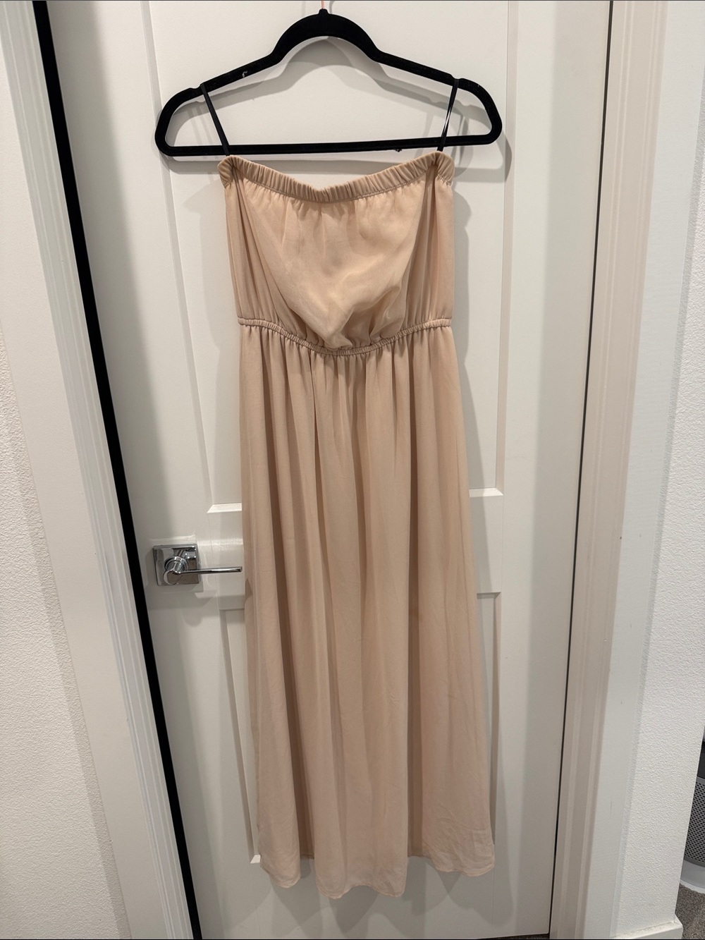 Forever 21 Nude Strapless Maxi Dress